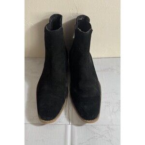 Y2K Style ASOS Men’s 9 Black Suede Cuban Heel Western Chelsea‎ Boots Pointy Toe